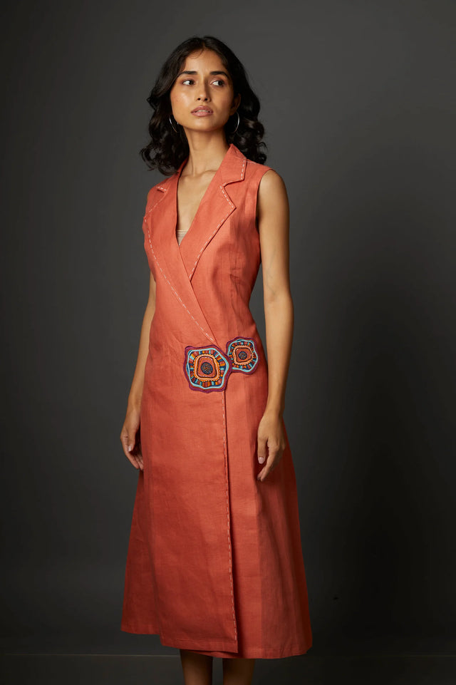 Coral Dream Blazer Dress