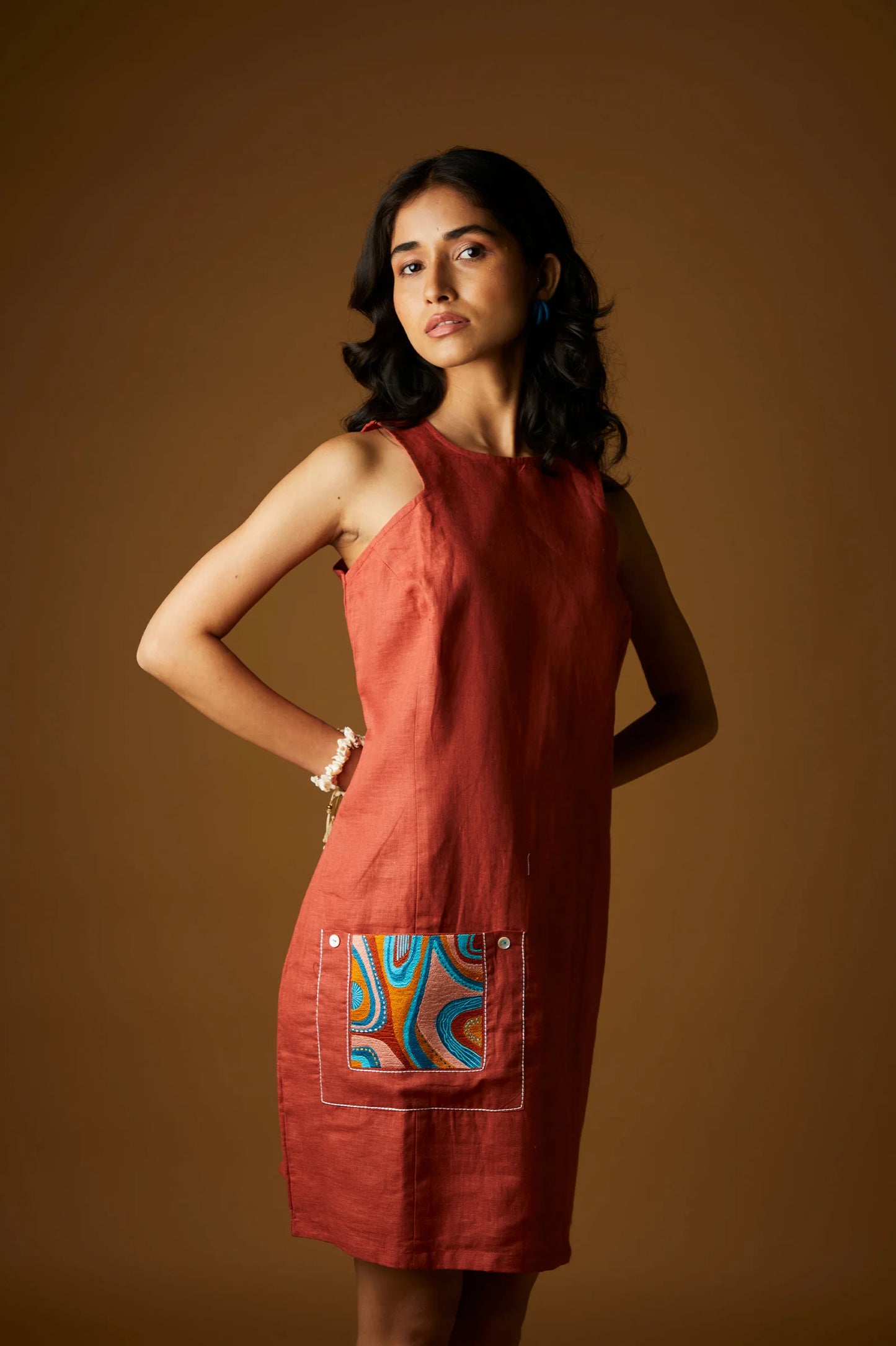 Dark Rust Moonrise Short Dress