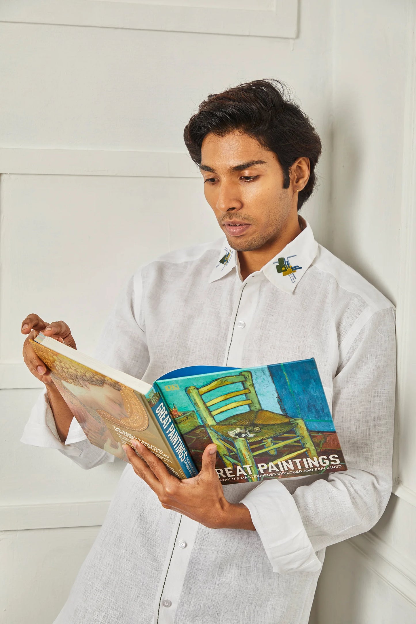 Green Anatomy Men's Shirt with Collar Art