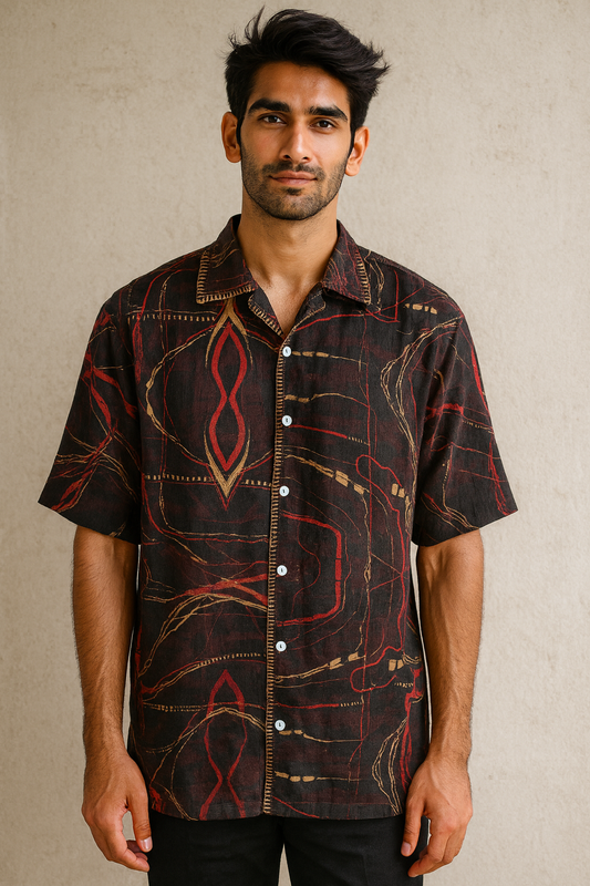 Crimson Echo Man's Art Shirt