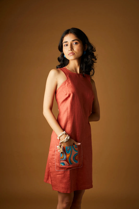 Dark Rust Moonrise Short Dress
