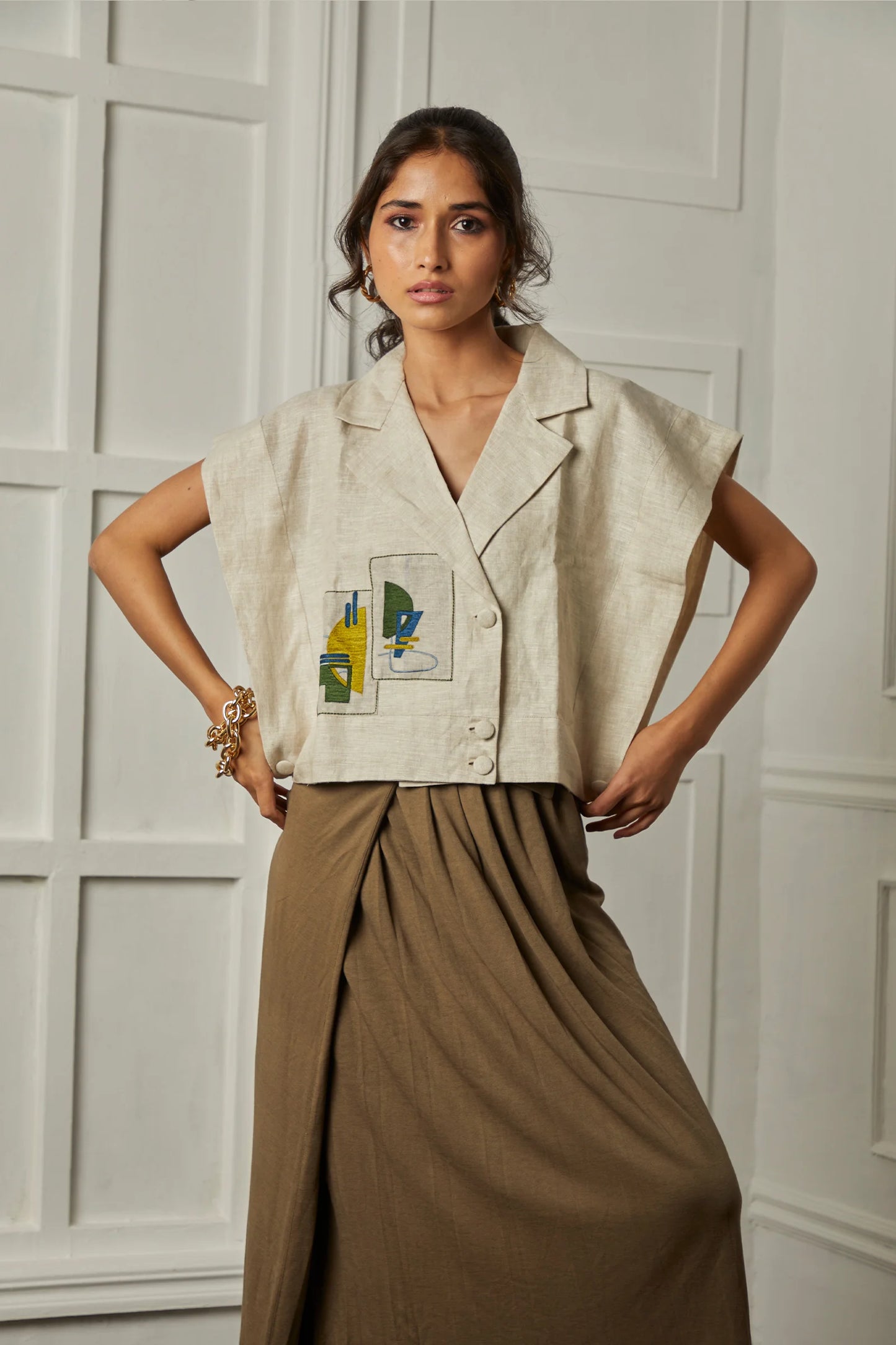 Green Anatomy Crop Blazer