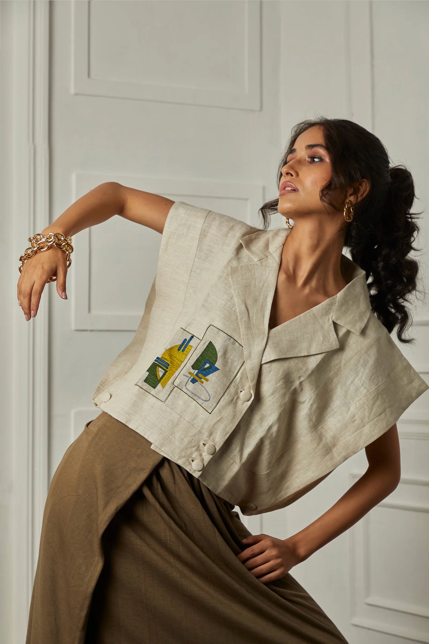 Green Anatomy Crop Blazer