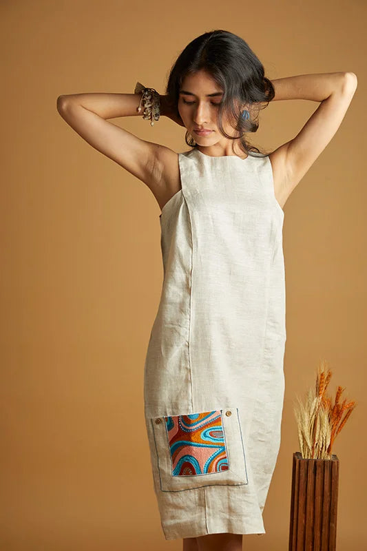 Mooonrise Beige Short Dress