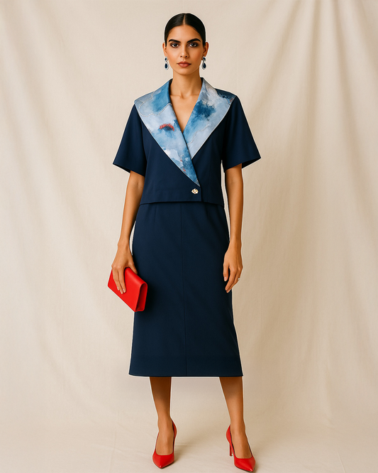 Nebula Scarf Top with Skirt