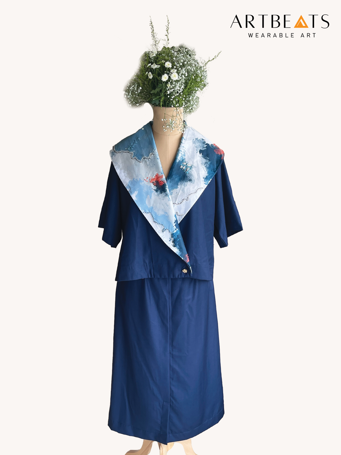 Nebula Scarf Top with Skirt