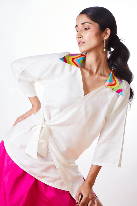 Off-White Yin Yang Kimono Top