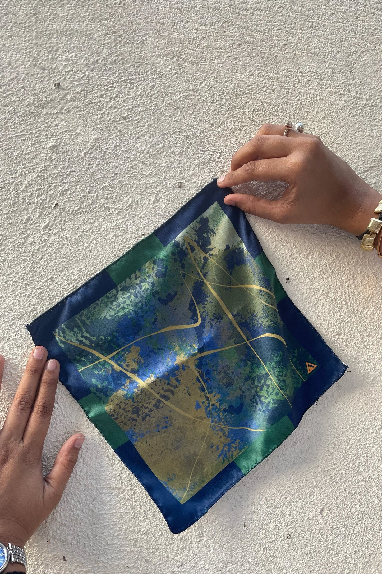 Green Blue Silk Pocket Square