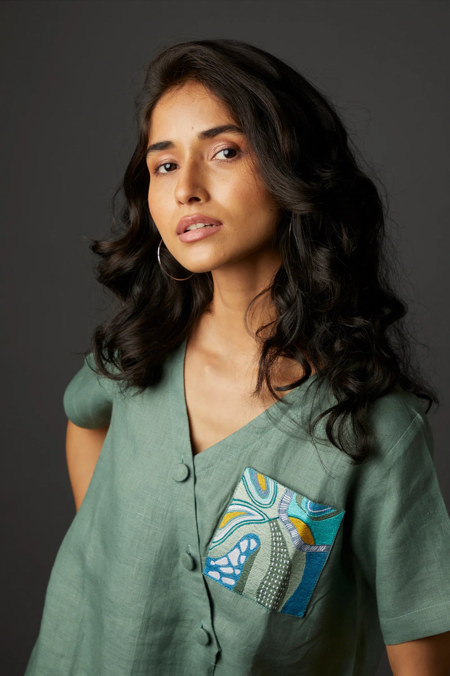 Sage Green Ocean Eyes Kimono Top