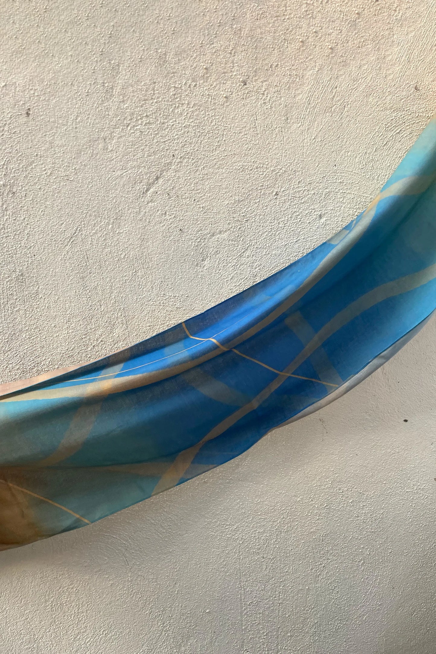 Blue Orange Abstract Hemp Stole