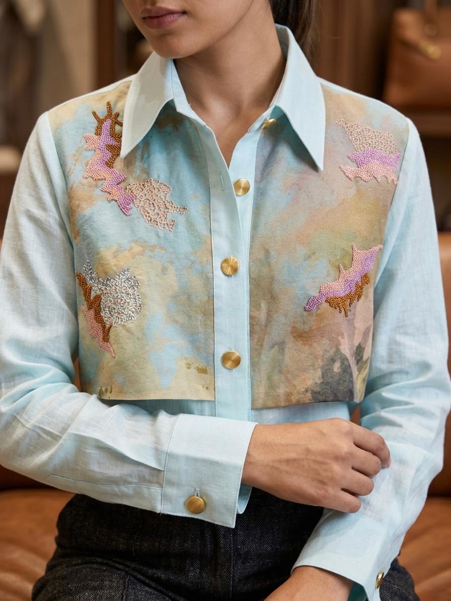 Skylark light blue Flap Shirt